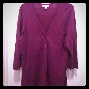 3/4 sleeve peplum cardigan